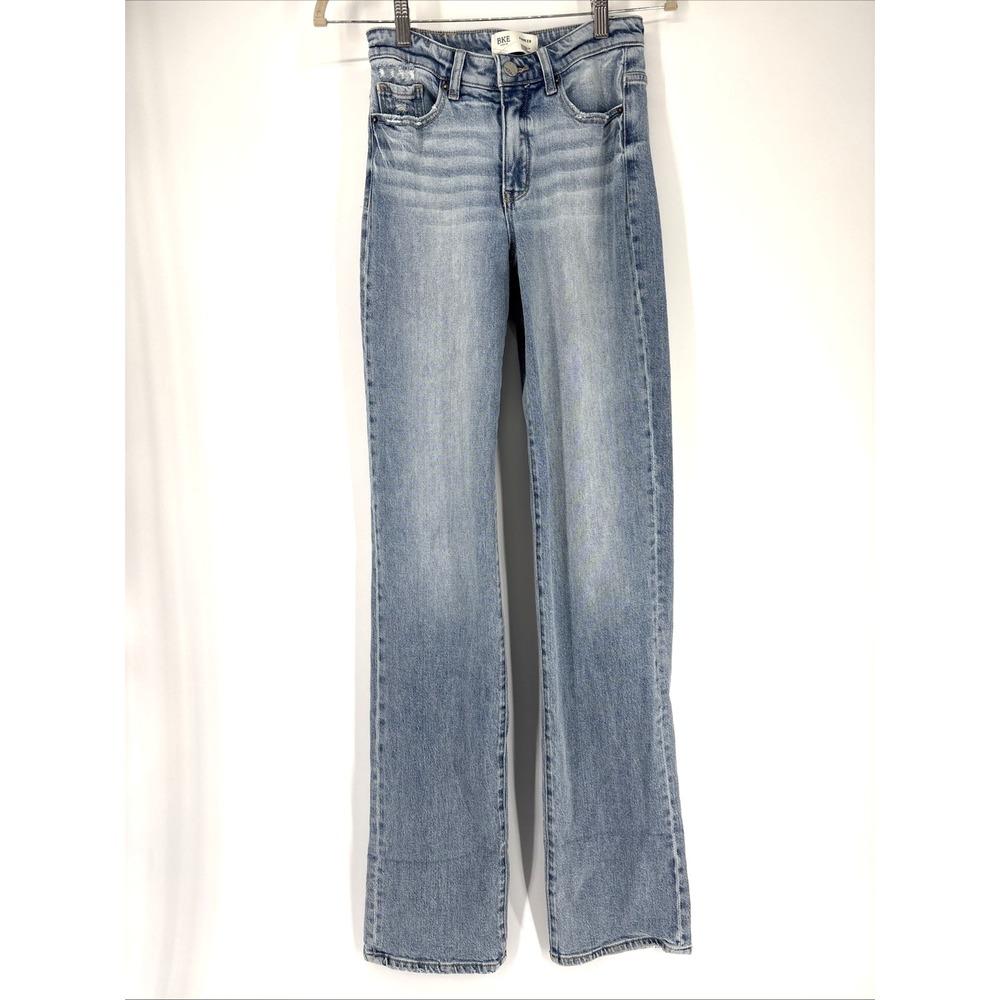 BKE Parker Jeans Womens 23 Tall Blue Universal Fit High Rise Classic Straight - Picture 2 of 9